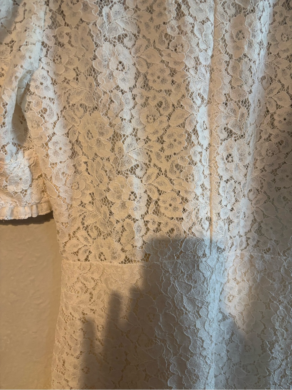 Zara White Lace Short-Sleeve Mini Dress - Picture 9 of 9